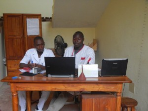 Nurses entering data